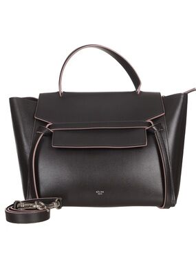 ♥️Celine Mini Black Leather Top-Handle Satchel with Pink Trim♥️